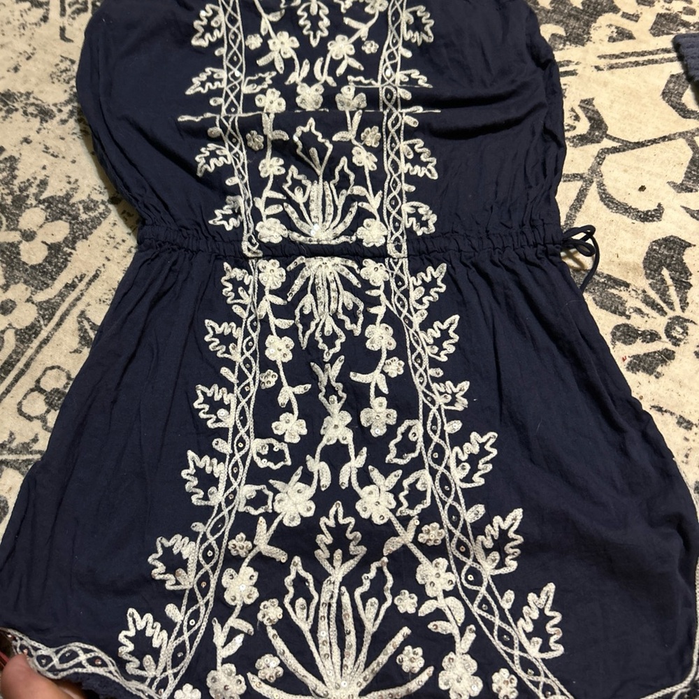 Cynthia Rowley Navy Dress with White Detailing